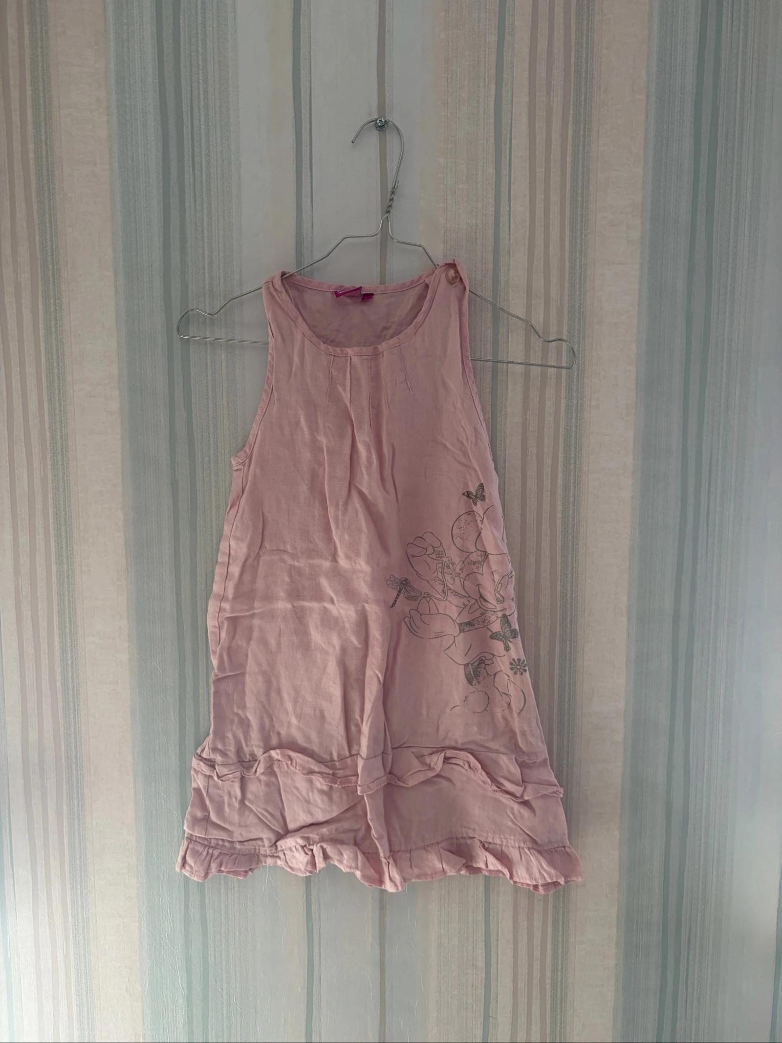 Robe fille Disney 100% lin rose Minnie Mouse 6 ans (116 cm) - Très bon état